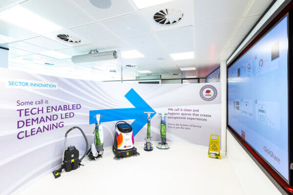 A range of cleaning machines at the Mitie Cleaning Centre of Hygiene & Excellence