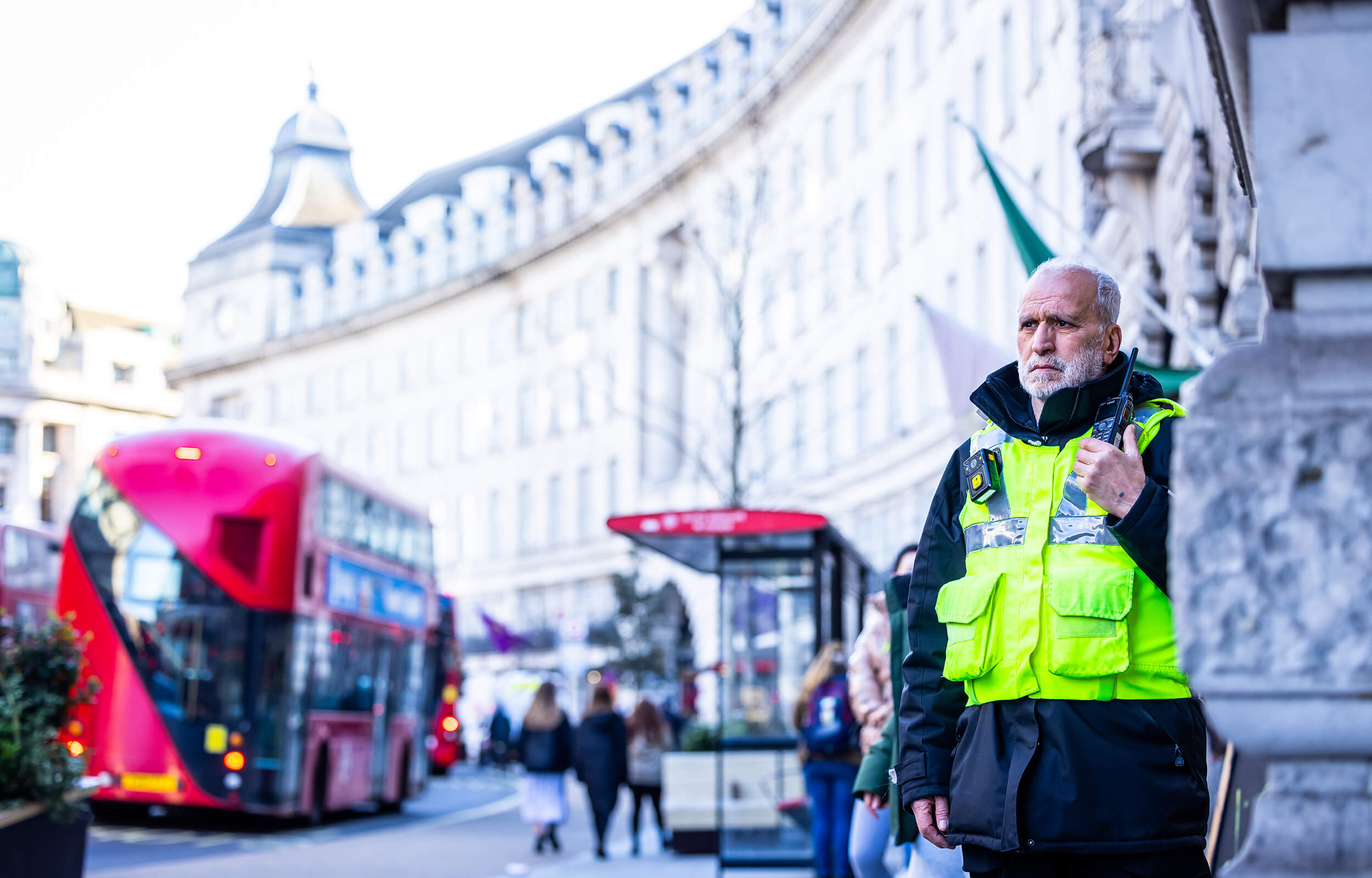 Security guard in Regent Street, London