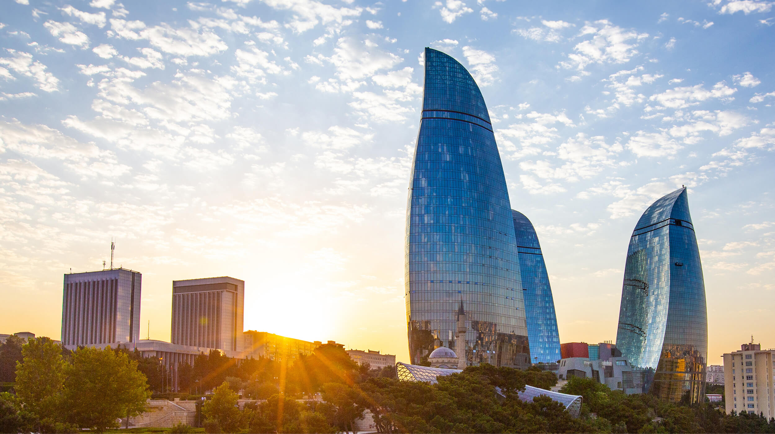 The Flame Towers in Baku, Azerbaijan